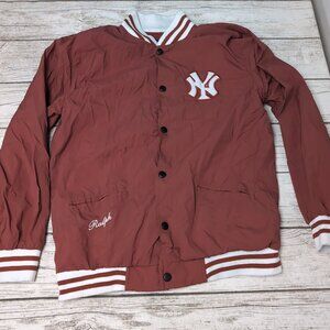 Ralph Lauren Polo x NY Yankees Rust Red Windbreaker Button Down Men Size XXL